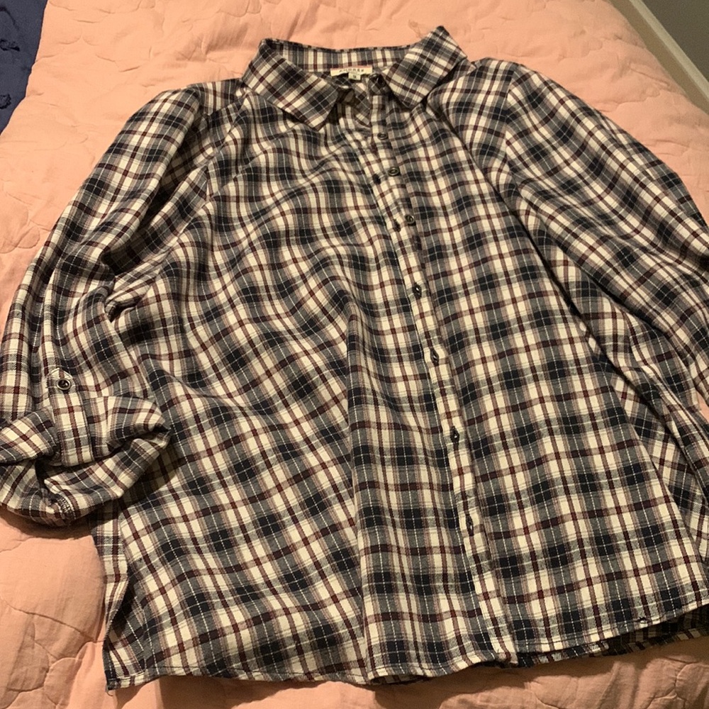 Plaid ChicSoul long sleeve shirt red and blue